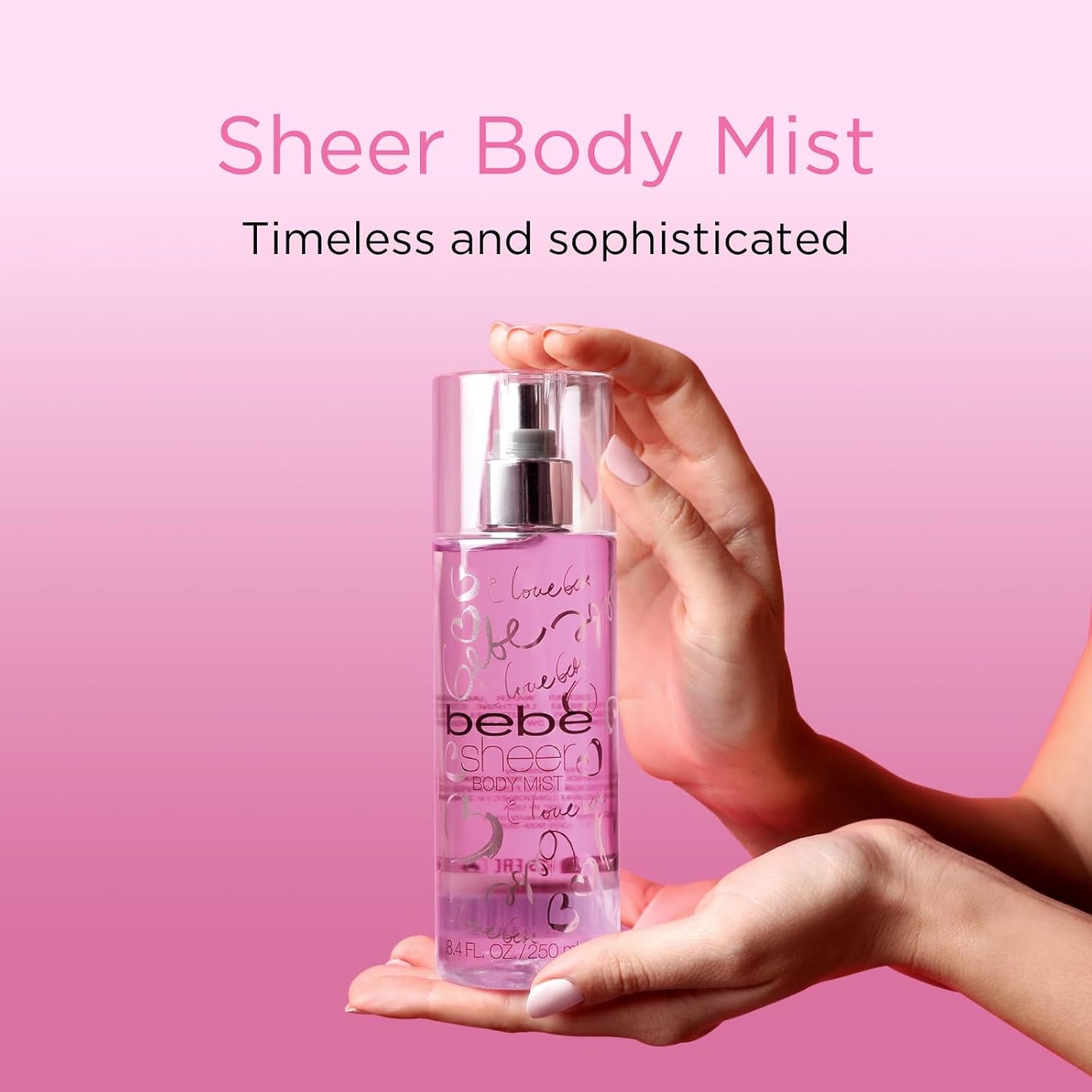 Bebe Sheer Body Mist - Body Spray for Women - Sensual and Flirtatious Womens Fragrance with Citrus Cocktail, Pink Peony and Sandalwood Notes - 8.4 oz