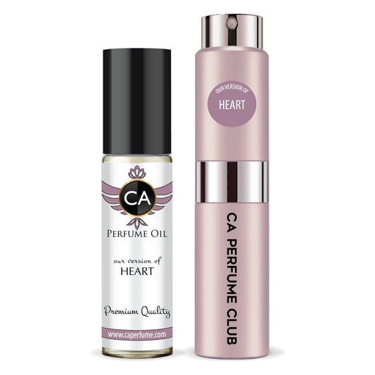 CA Perfume Duo Impression of Heart For Women Perfume Layering Set Long Lasting Travel Size EDP + Body Oil Roll-On Bottle 0.27 Fl Oz+0.33 Fl Oz