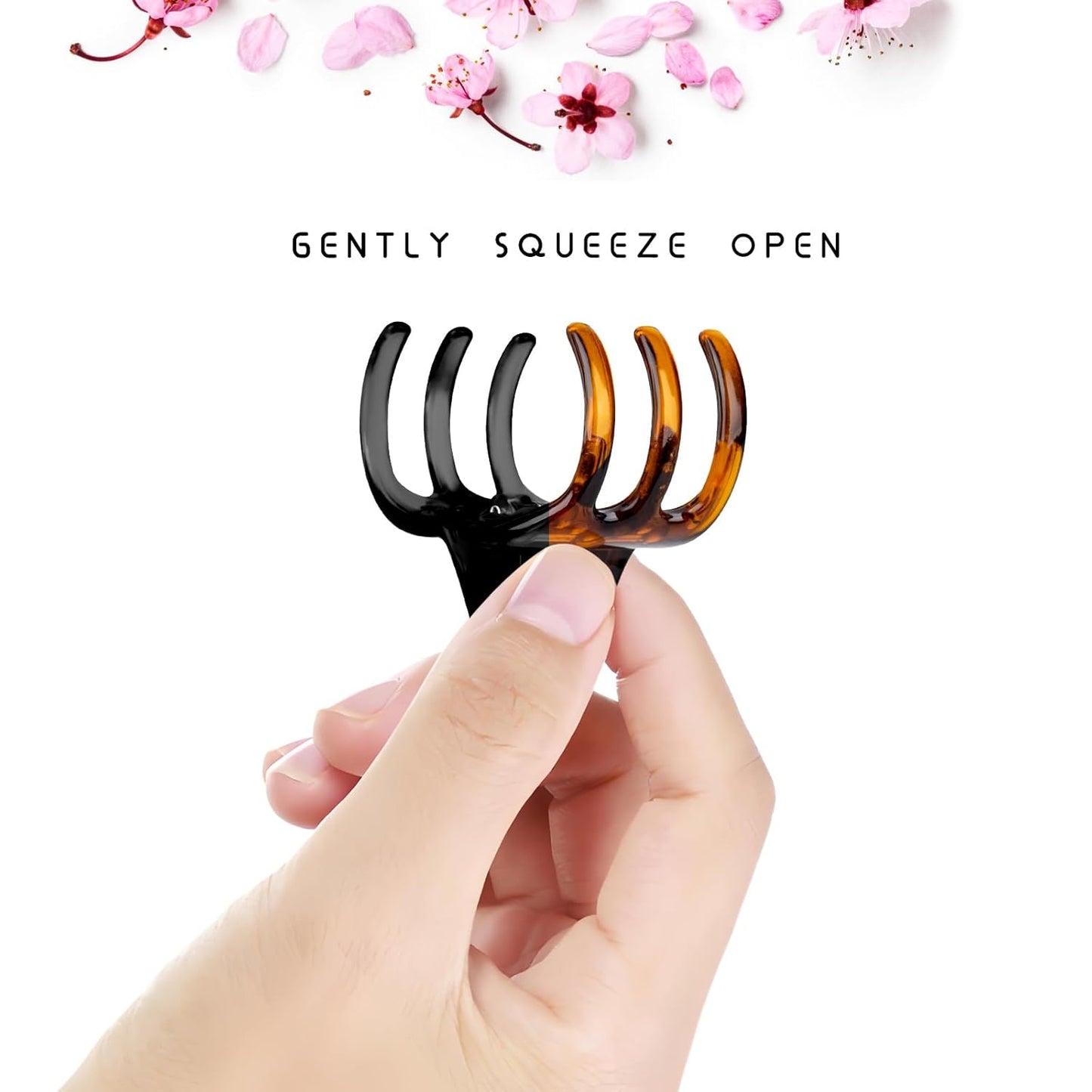 6-Piece Hair Claw Clips-1.3 Inch Jaw Clips That Won't Let YourThick or Medium Hair Escape, Nonslip Wonders for Women and Girls' Hair Accessories Black and Amber