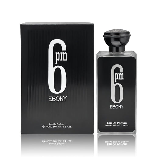 Cologne for Men 6PM Ebony 3.4 Fl Oz Eau de Toilette Spray Noted with Bergamot,Lavandin,Orange Blossom,Amber&Vanilla Fragrance Alcohol-Free Luxury Men's Perfume for Daily Use