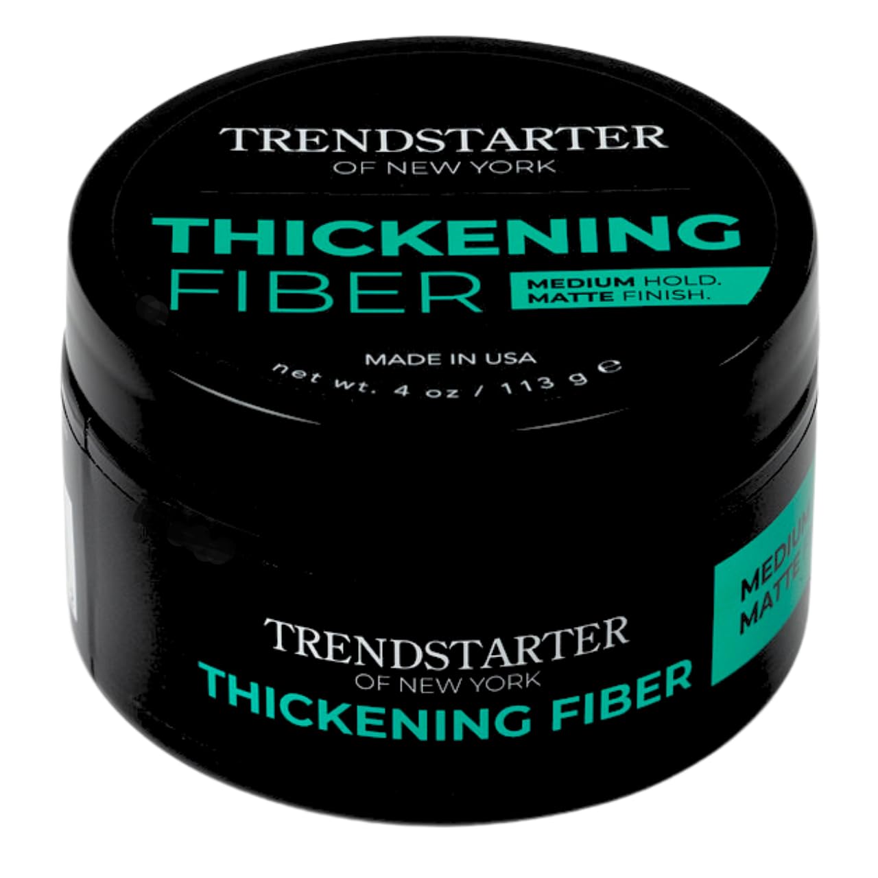 TRENDSTARTER - THICKENING FIBER (4oz) - Medium Hold - Matte Finish - Premium Hair Thickening Clay Pomade - Water-Based - All-Day Hold Styling Product