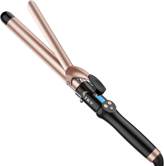 1 Inch Extra Long Barrel Curling Iron, Ceramic Tourmaline Curling Wand Professional Dual Voltage