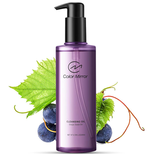 Grape seed Light Cleansing Oil, Antioxidant-Rich Age Defying Makeup Remover,Deep Pore Oil Cleanser, 6.76 fl oz 200ml