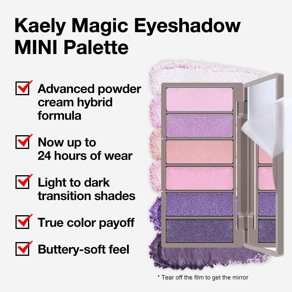 6 Colors Mini Purple Eye Shadow Palette Makeup for Older Women, Neutral Matte Shimmer Eyeshadow Palette Highly Pigmented Waterproof, paleta de sombras de ojos, Vegan & Cruelty-free, 09