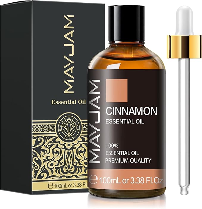 Cinnamon Essential Oil, MAYJAM Pure Essential Oils, 3.38FL.OZ Cinnamon Oil, Perfect for Diffusers Aromatherapy