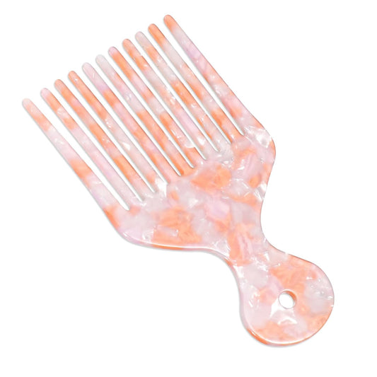 Wide Tooth Hair Pick Comb for Curly Hair Hairs Picks for Women Pink Long Tooth Hairs Comb for Long Thick Curly Detangling Lifting Combs for Anti Static HairStyling Tool Women Men, 4.8 Inches