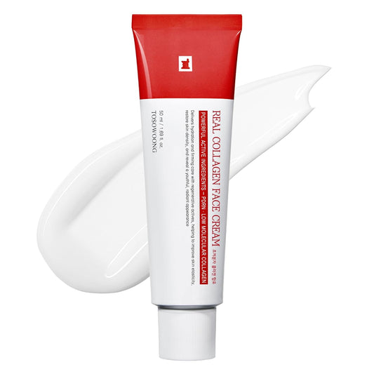 TOSOWOONG Real Collagen Face Cream, Face & Neck Collagen Face Moisturizer, Tightening, Firming, Lifting & Glow Boosting Cream with Collagen & Hyaluronic Acid, Korean Skincare, 50ml / 1.69 fl. oz.