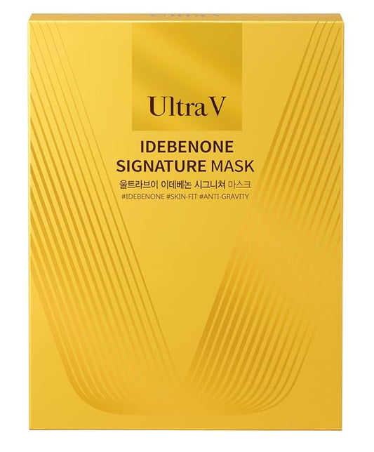 Ultra V Idebenone Signature Mask Sheet, Facial Mask, Moisturizing, Antioxidant, Anti-aging, 10 Sheets