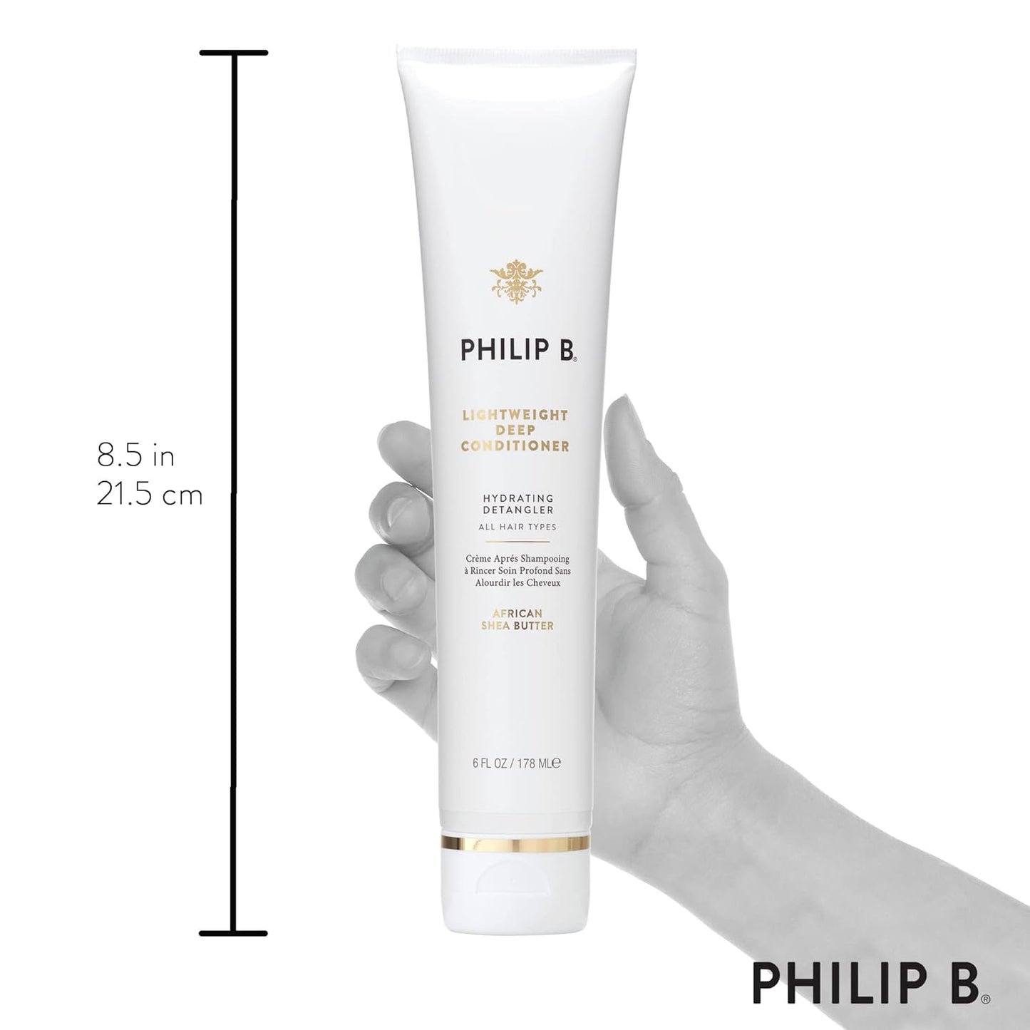 PHILIP B Lightweight Deep Conditioner, 6 fl. oz. (178 ml) - Hydrating Detangler, Adds Moisture, Shine and Smoothness, For All Hair Types