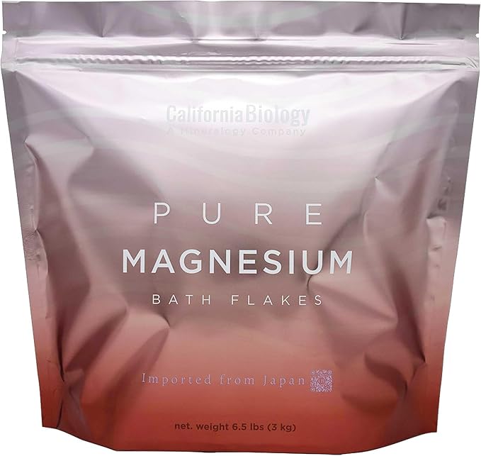 CB California BIOLOGY - Magnesium Flakes - Body & Foot Bath Soaks, Japanese Pure Magnesium Chloride, Epsom Salts Alternative, High Absorption Natural Support for Muscles Wellness & Relaxation, 6.5lbs