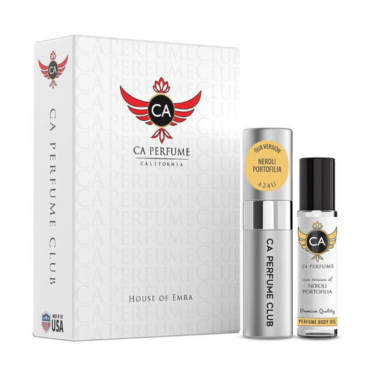 CA Perfume Duo Impression of Neroli Portofilia For Women And Men Perfume Layering Set Long Lasting Travel Size EDP + Body Oil Roll-On Bottle 0.27 Fl Oz+0.33 Fl Oz
