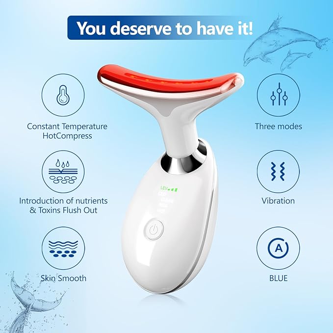 2025New Neck Face Massager, Face Sculpting Tool, 3 Modes and Vibration for Facial Massager for Double - Chin Wrinkle,Daily Home Use (White)
