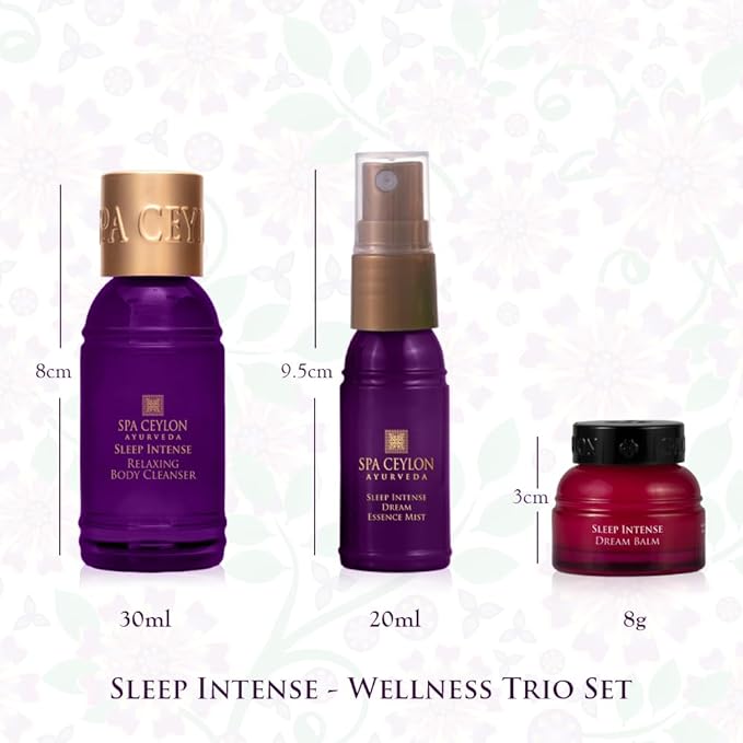 SPA CEYLON Sleep Intense Wellness Trio Set | Intensive Spa Essentials for Deep Rest | Ayurvedic Pampering Kit | Natural Ingredients | Body Gifts Set