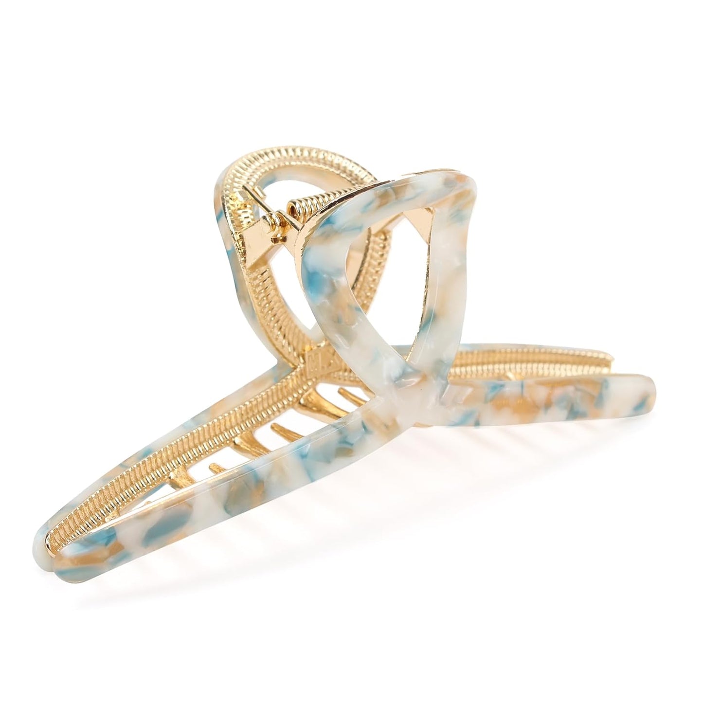 Metal Butterfly Hair Claws and Clamps for Women - Strong Hold Large Acetate Accessories for Long Thick Hair (1 Pc, Mixed Blue, 4.7")