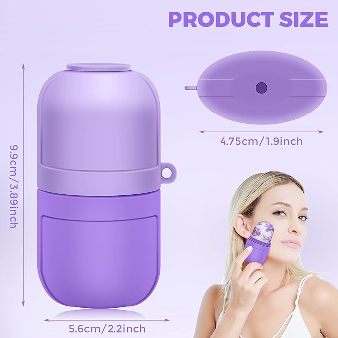 AURUZA Ice Face Roller Ice Roller for Face and Eye Puffiness Beauty Ice Face Roller Mold Tray Face Frosting Massage Beauty Skincare Tool for Brightening Lubrication Shrink Pore Removal Fine Lines…
