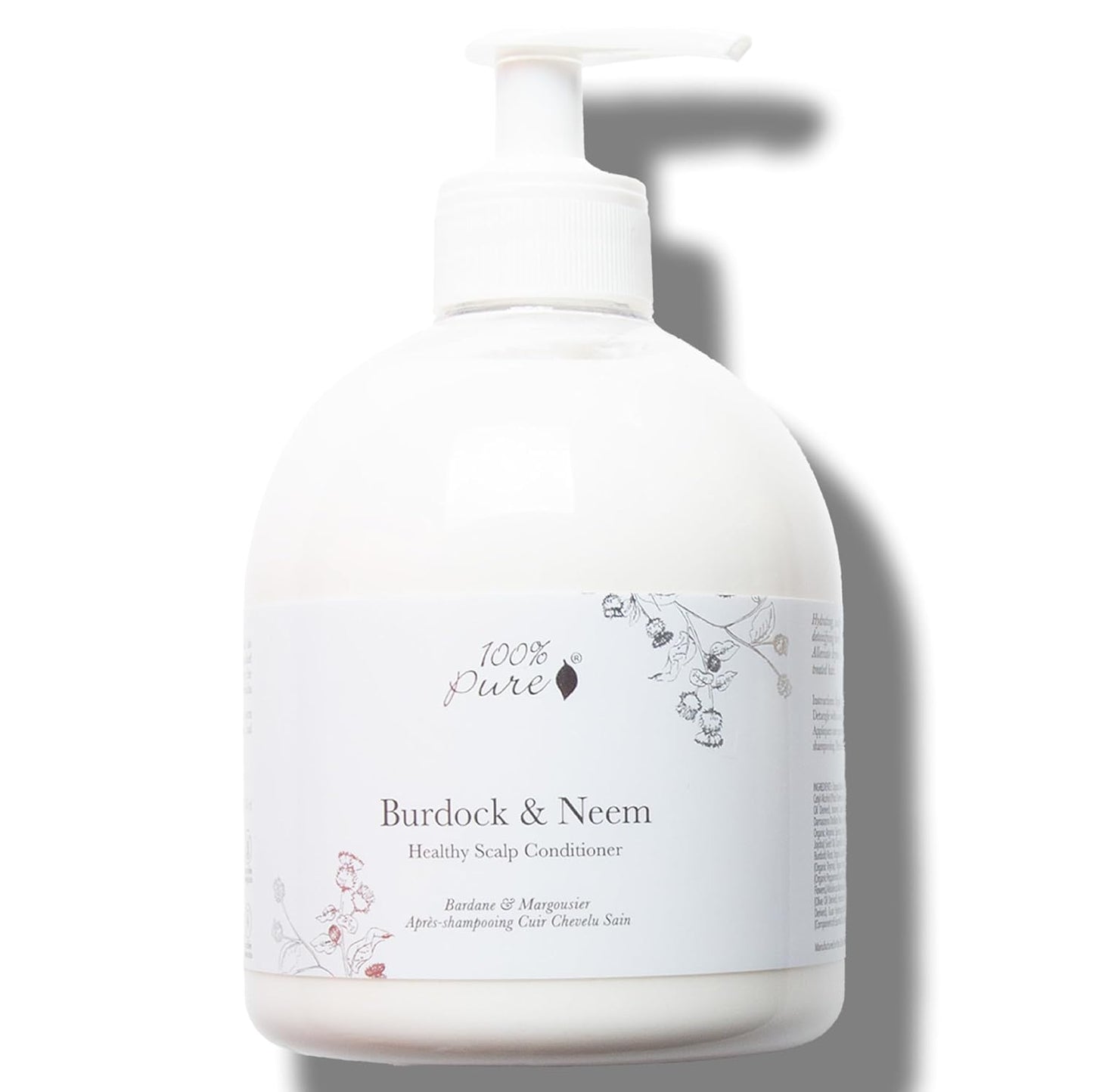 100% PURE Healthy Scalp Conditioner Purifying Burdock & Neem for Dry Damaged Hair Replenishing Itchy Flaky Scalp Hydration for Women & Men - 16 Fl Oz