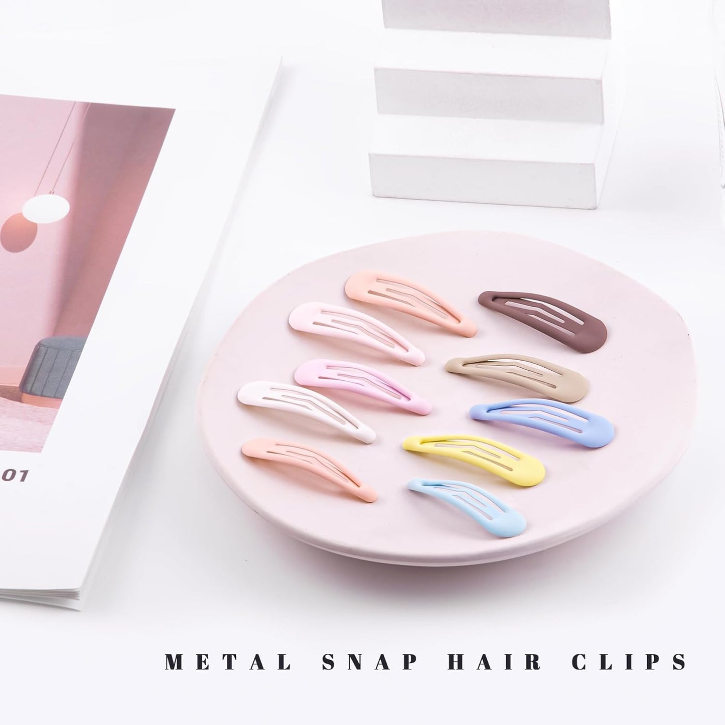 Small Hair Barrettes For Women No Slip Metal Snap Clips For Thin And Fine Hair,Matte Multi-colored,20 PCS,1.97 x 0.5 Inch.