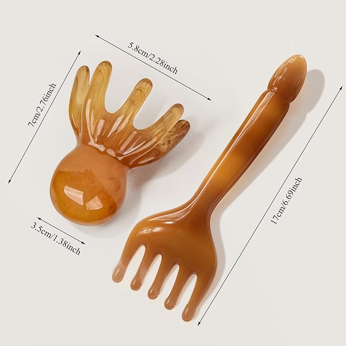 AGLOO 2 Pcs Scalp Massagers - Resin Five Claw & Eight-Prong Manual Massage Tools for Head Eye Face Neck and Shoulder Relaxation - Gift for Men & Women