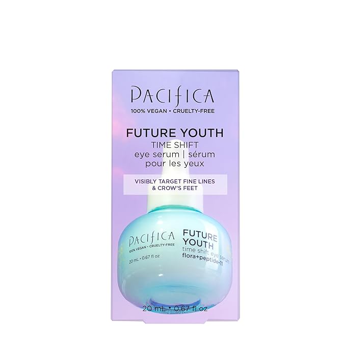 Pacifica Future Youth Time Shift Eye Serum – Peptide Eye Serum for Fine Lines & Dark Circles, Lifting & Firming Under Eye Treatment w/Flora + Peptide-11, Unscented Hydrating Gel for All Skin Types