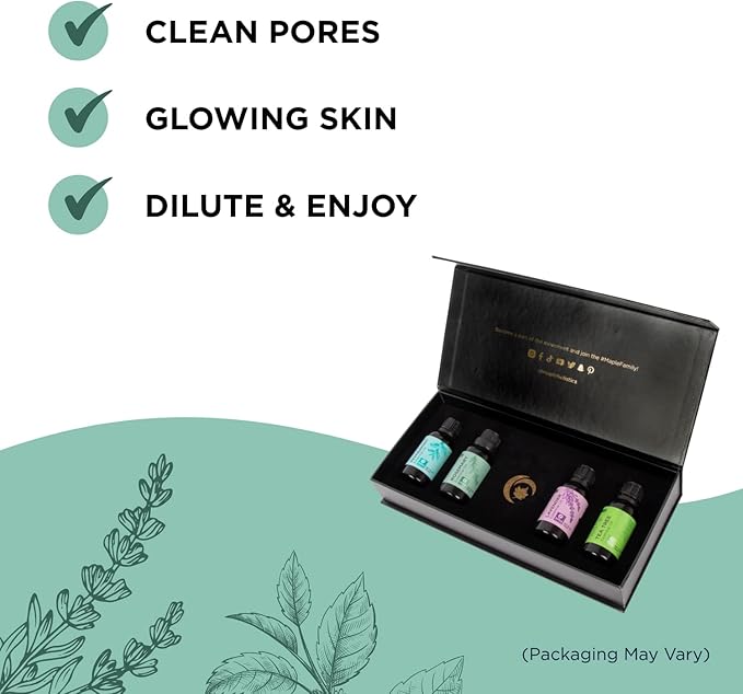 Essential Oil Set for Skin and Hair - Extra Large 100% Pure Essential Oils for Skin Hair and Nails with Premium Lavender Peppermint Tea Tree and Rosemary - Multi Use Topical Essential Oil Kit - 4 Pack