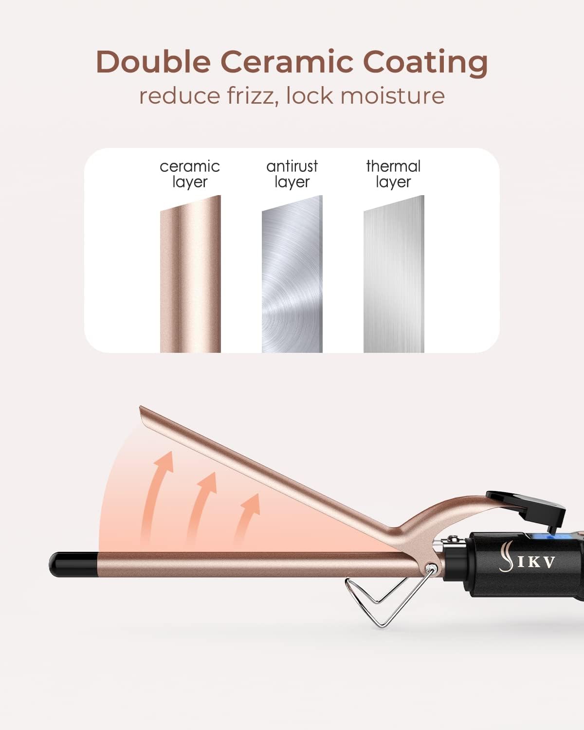 Small Curling Iron, 1/2 Inch Long Barrel for Short Hair, Ceramic Skinny Curling Wand