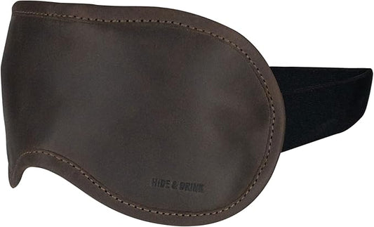 Hide & Drink, Unisex Sleep Eye Mask, Light Blocking for Sleeping, Handmade from Full Grain Leather - Bourbon Brown