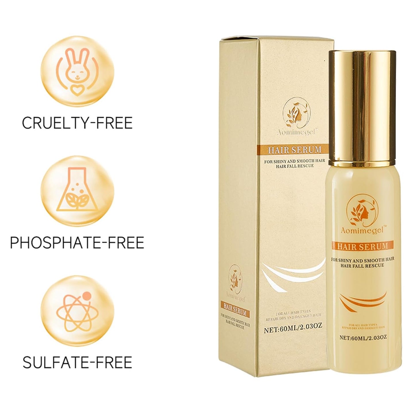 Argan Hair Oil Hair Serum Cold Pressed Weightless Argan Oil Hair Treatment for Dry Damaged Hair 2 floz