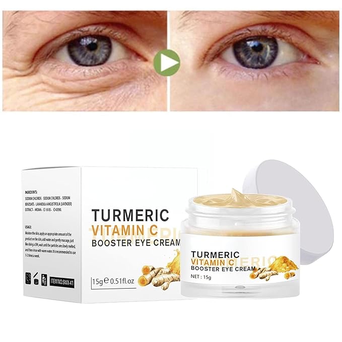 2PCS Turmeric Vitamin C Eye Cream for Wrinkle Dark Circles Under Eye Treatment Women Firm Hydrating brightening Correcting Turmeric Eyes moisturizer Cream