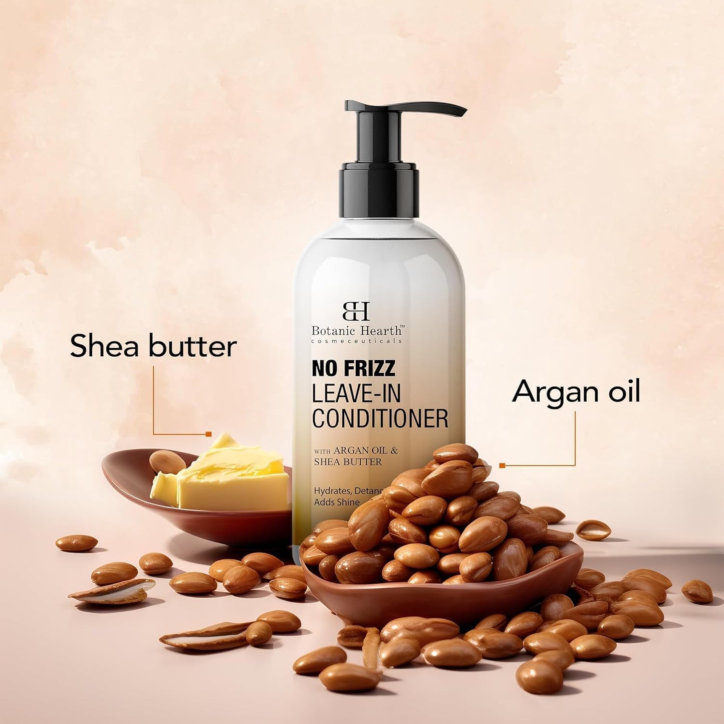 Botanic Hearth Acondicionador para Cabello Rizado, Encrespado, Seco y Dañado | Acondicionador Desenredante Con Manteca de Karité, Aceite de Argán y Alantoína | Suavizar Los Flyaways y Agregar Brillo |