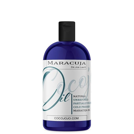 Dr Joe Lab Maracuja Oil - Pure, Unrefined, Partially Filtered, Cold Pressed, Non-GMO, Passion Fruit Seed Carrier Oil - 16 oz - for Skin, Hair, Nails, Body, Face & Beard