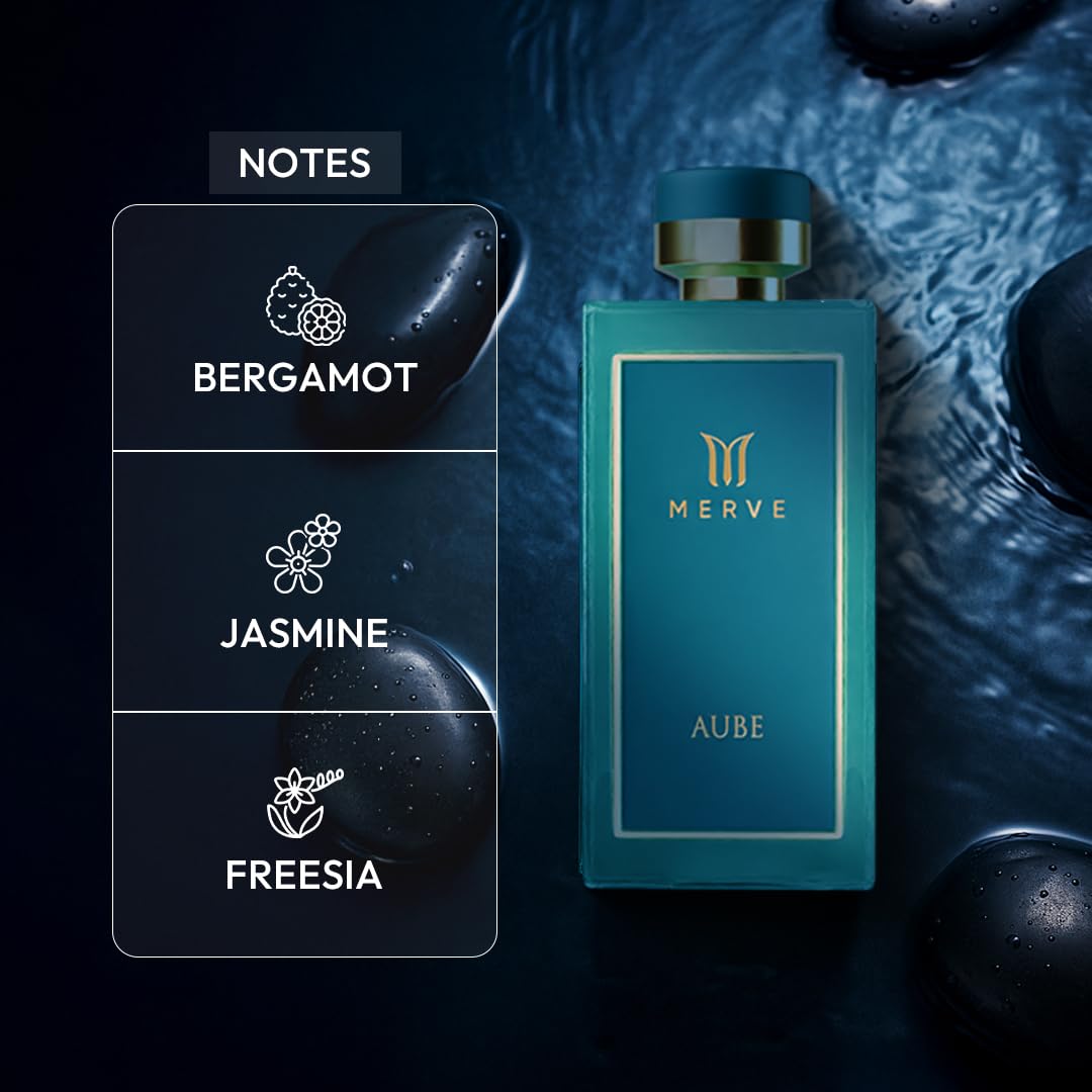 Merve Perfume Aube Premium Long Lasting Fragrance Luxury Scent For Women | Fruity, Musky, Sweet, Powdery, Amber, Citrus, Vanilla | Perfume For Women | 3.4 oz