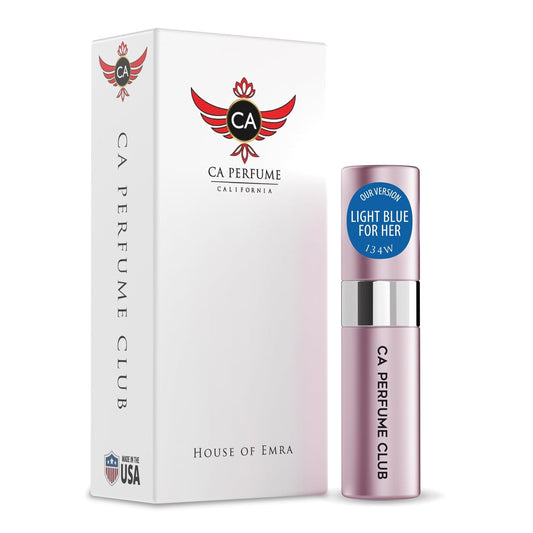 CA Perfume Impression of Light Blue For Her for Women Floral Fruity Scent Long Lasting Perfumes for Women Eau De Parfum Travel Size Refillable Atomizer Spray 0.27 Fl Oz 8ml
