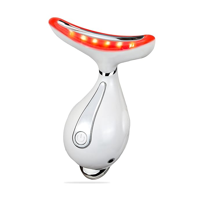 LED Light Therapy Device, Face Massager Tool for Women,Electric Facial Neck Eye Lift Massage Kit with Color LED, Red Light Therapy for Skin Beauty Firm Tightening
