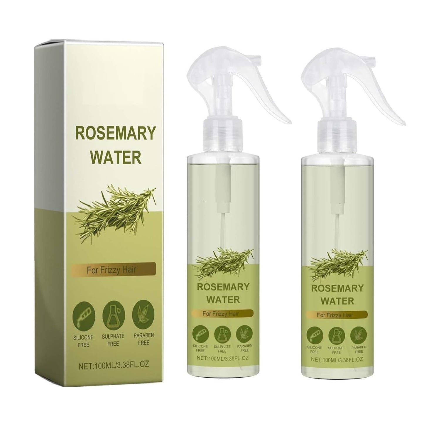 2 Pcs Rosemary Water Spray for Hair Growth, Nourishing Toughness Anti Hair Loss for Dry Damaged and Thin Hair.