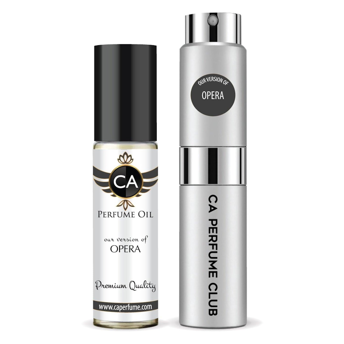CA Perfume Duo Impression of Opera For Women And Men Perfume Layering Set Long Lasting Travel Size EDP + Body Oil Roll-On Bottle 0.27 Fl Oz+0.33 Fl Oz