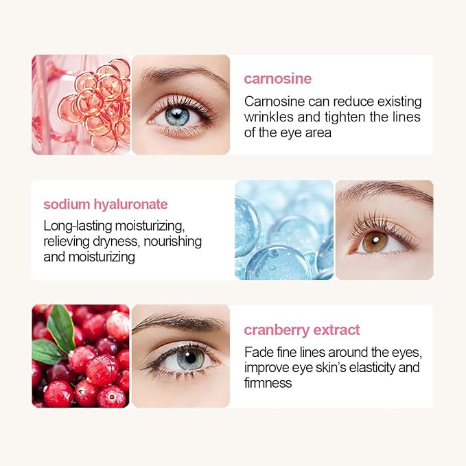 12 Pcs Under Eye Patches for Puffy Eyes, Cranberry Cristal Eye Mask, Hydrate Moisturize Around Eye Skin Cooling Mask, Reduce Crow's Feet, Fines & Wrinkles, Sooth & Firming Skin (Cranberry)