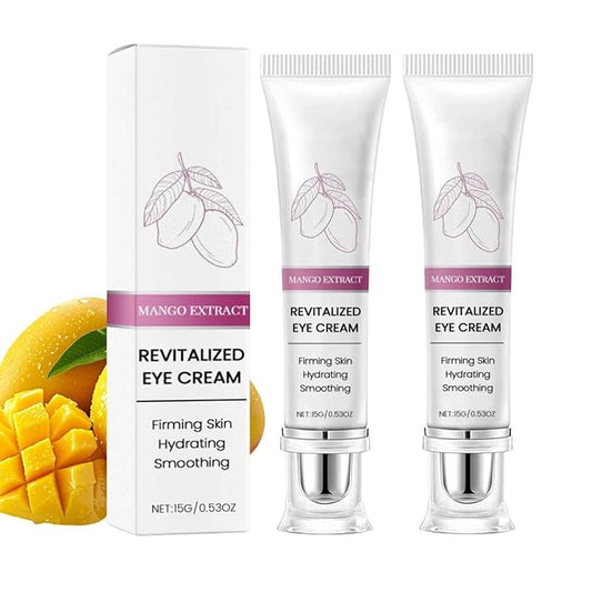 2PCS Mango Eye Cream, Eye Moisturizing Serum, Anti-Aging Treatment for Puffiness, Dark Circles & Fine Lines, Fast-Absorbing Hydration, 0.53 Fl Oz x 2