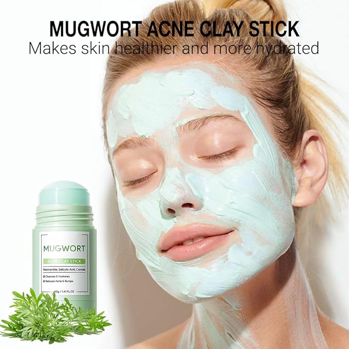 Clay Mask For Face, Vitamin C Face Masks with Turmeric and Kaolin Clay, Deep Cleansing Pores, Skincare Facial Mask for Refining Pores and Controlling Oil, (Mugwort)