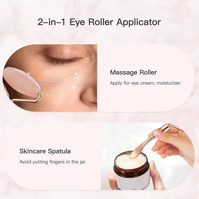 Tekson Face Massager Roller, 2-in-1 Jade Roller Facial Sculptor, Skin Care Tool for Skin Tightening, Anti-Aging, Reduce Puffiness/Wrinkles, Improve Facial Contour, Promote Lymphatic Drainage