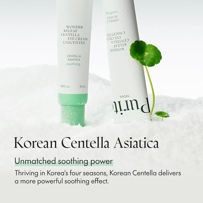 PURITO Centella Unscented Eye Cream, Korean Centella, for Sensitive Skin, Soothing, Facial Eye Cream for face, Dark Circles, Wrinkles, Puffiness, K-Beauty, Vegan & Cruelty-Free, 30ml 1fl.oz
