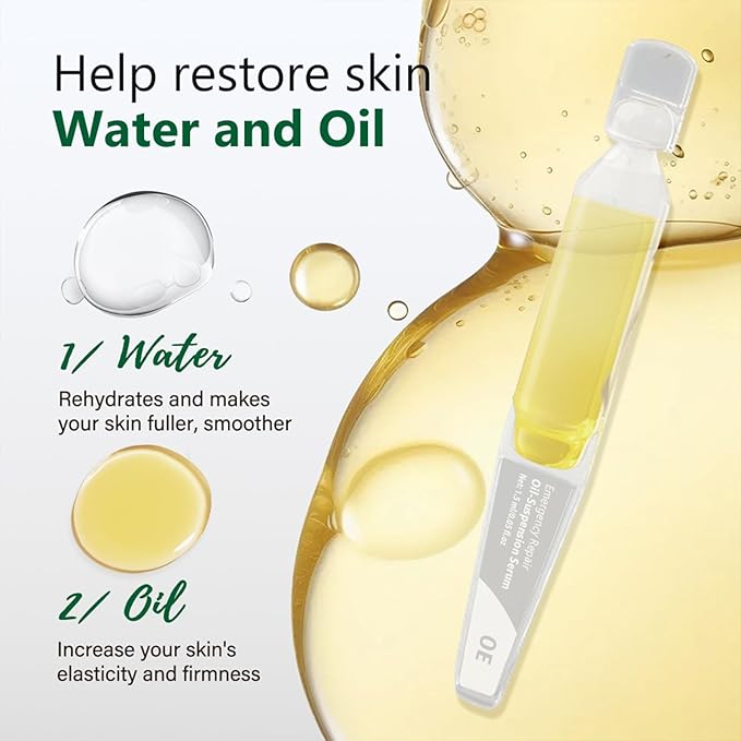Ultra-Hydrating Serum 5% 30PCS + Em ergency Repair and Firming Oil-Suspension Serum 30PCS - Single-Use Vials Hyaluronic Acid Tubes - 4D Hyaluronic Acid Skincare for Women Anti Aging