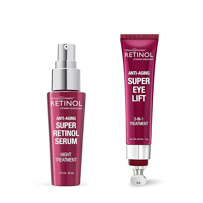 Retinol 6X Super Serum – Unique, Intensive Formula Accelerates Skin Renewal While You Sleep + Retinol Super Eye Lift - A luxurious 3-in-1 treatment fights the look of dark circles, wrinkles, and puffi