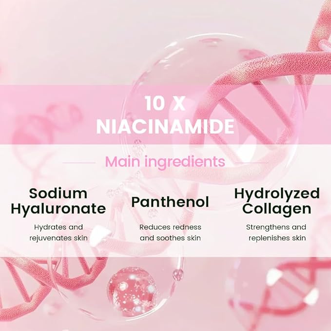 Niacinamide Face Masks Skincare,Nourish,Deep Moisturizing,Atural Skin Care Spa Face Mask,Hydrating Smoothing Face Masks for Women Men,for All Skin Types 6 Pack