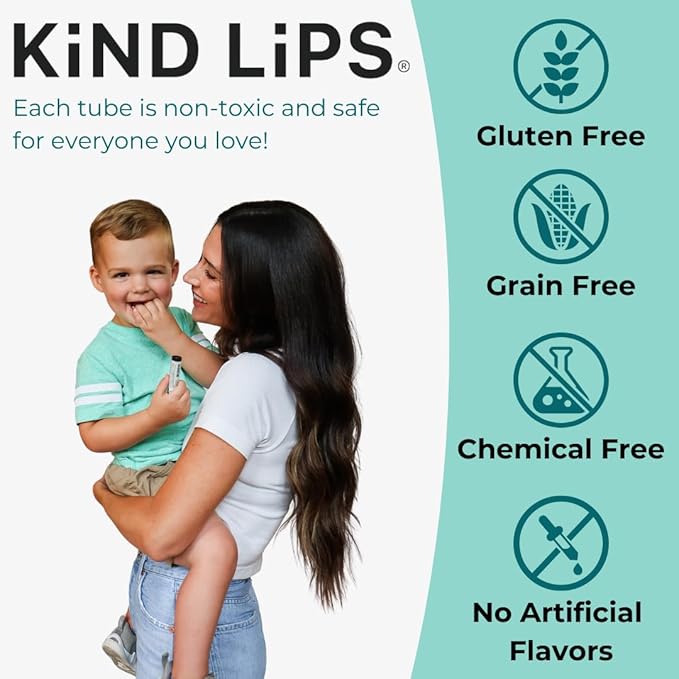 Kind Lips Sweet Mint Lip Balm 3 Pack – Natural Chapstick Alternative, Organic Lip Moisturizer, Gluten & Grain Free, Hydrating Clean Lip Care, Made in USA, Lip Balm Gift for Kids & Adults
