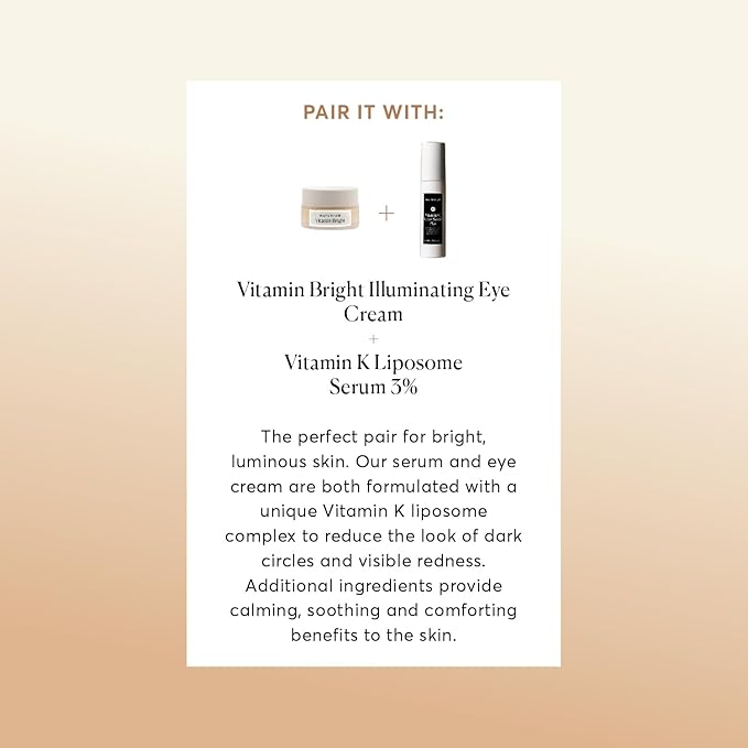 Naturium Vitamin Bright Illuminating Eye Cream, Under Eye Repair Cream for Dark Circles, with Vitamin K, Phyto-Complex, & Mineral Pigments, Light/Medium, 0.5 oz