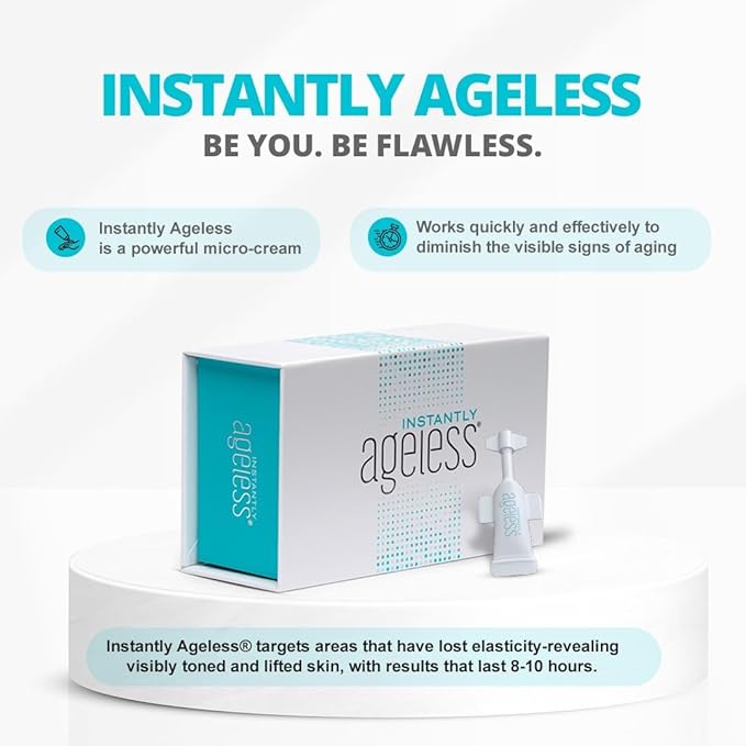 Instantly Ageless - Instant Face Lift Cream - Skin Care for Anti Aging face cream - Wrinkle Tightener - Instant Under Eye Bags Remover - Facelift in a Box of 25 Vials