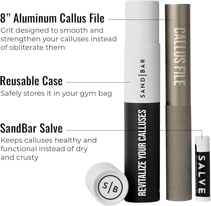 SandBar Original Callus File - Callus Remover for Hands and Fingers - Don't Remove Hard Skin with Shavers Or Pumice Stones - Maintain Your Grip - for Gym Enthusiasts, Climbers, Gymnasts & WOD Junkies