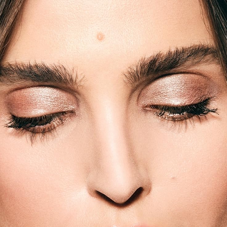 MAKE Beauty Multi-Chromatic Eye Shadow. Metal Reflecting Luminous Foil Finish Creamy, Buildable, Dimensional Long-wear, Crease-proof Powder Eyeshadow, Multichrome Shade - Glaze, Light Champagne