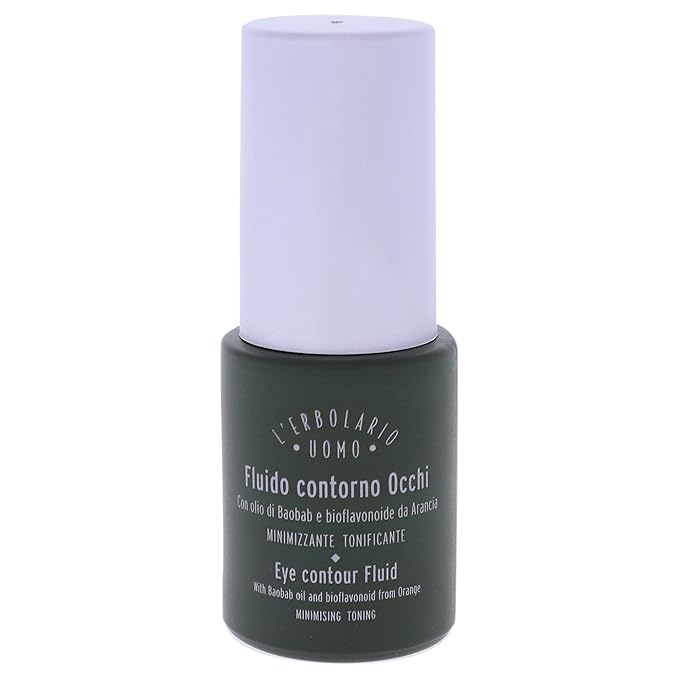 L'Erbolario Baobab And Green Coffee Eye Contour Fluid - Provides Long-Lasting Freshness And Tone To Skin - Minimizes Sagging And Dark Circles - Fast-Acting Face Serum - Plant Powered Skincare - 0.5 Oz