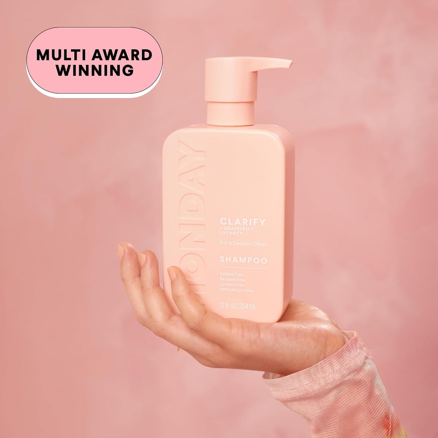 MONDAY HAIRCARE Clarify Shampoo and Conditioner Set 12 oz for Oily Hair Made with Grapefruit Extract, Coconut Oil, Shea Butter, Vitamin E and Pro-Vitamin B5